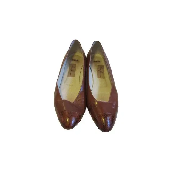 Almalfi Cognac Brown Patent Croc Toe Tip Pumps